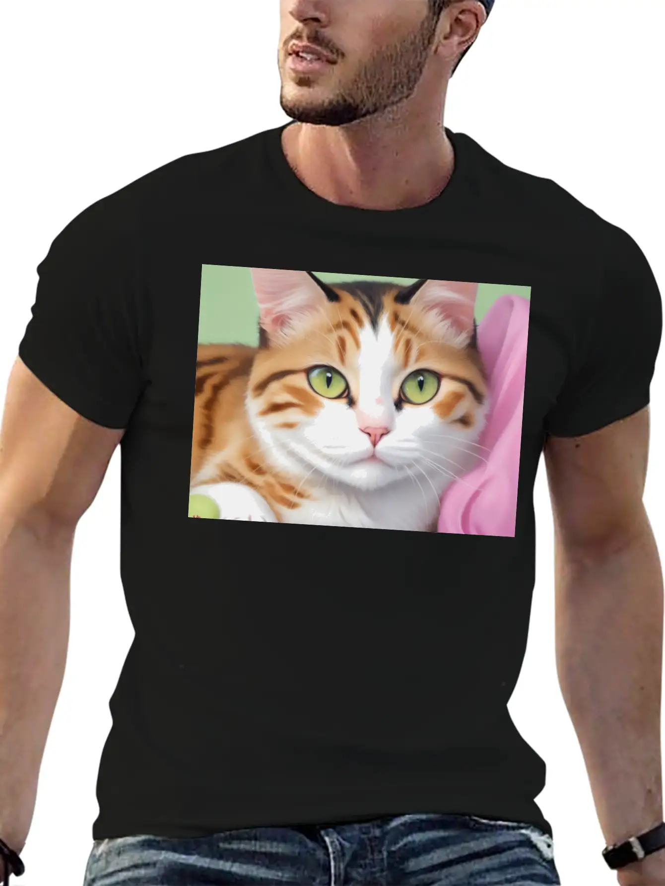 Purr-fect Portrait Unisex Casual T-Shirt – Clean Design For Daily Comfort