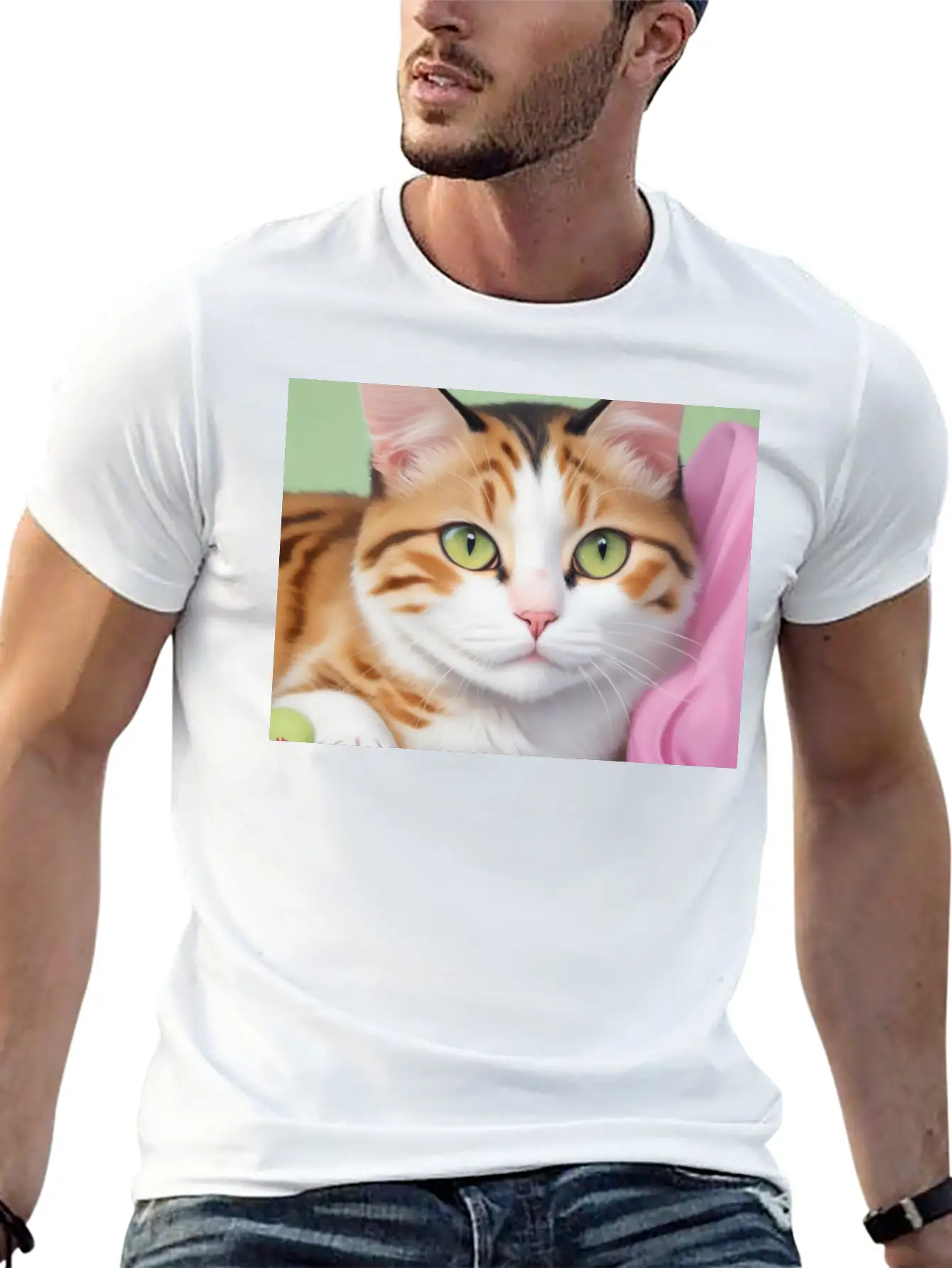 Purr-fect Portrait Unisex Casual T-Shirt – Clean Design For Daily Comfort