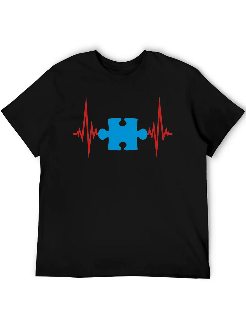 Puzzle Heartbeat Pulse Frequency Part Puzzle Puzzl Casual Graphic T-Shirt – Simple And Comfortable Daily Wear