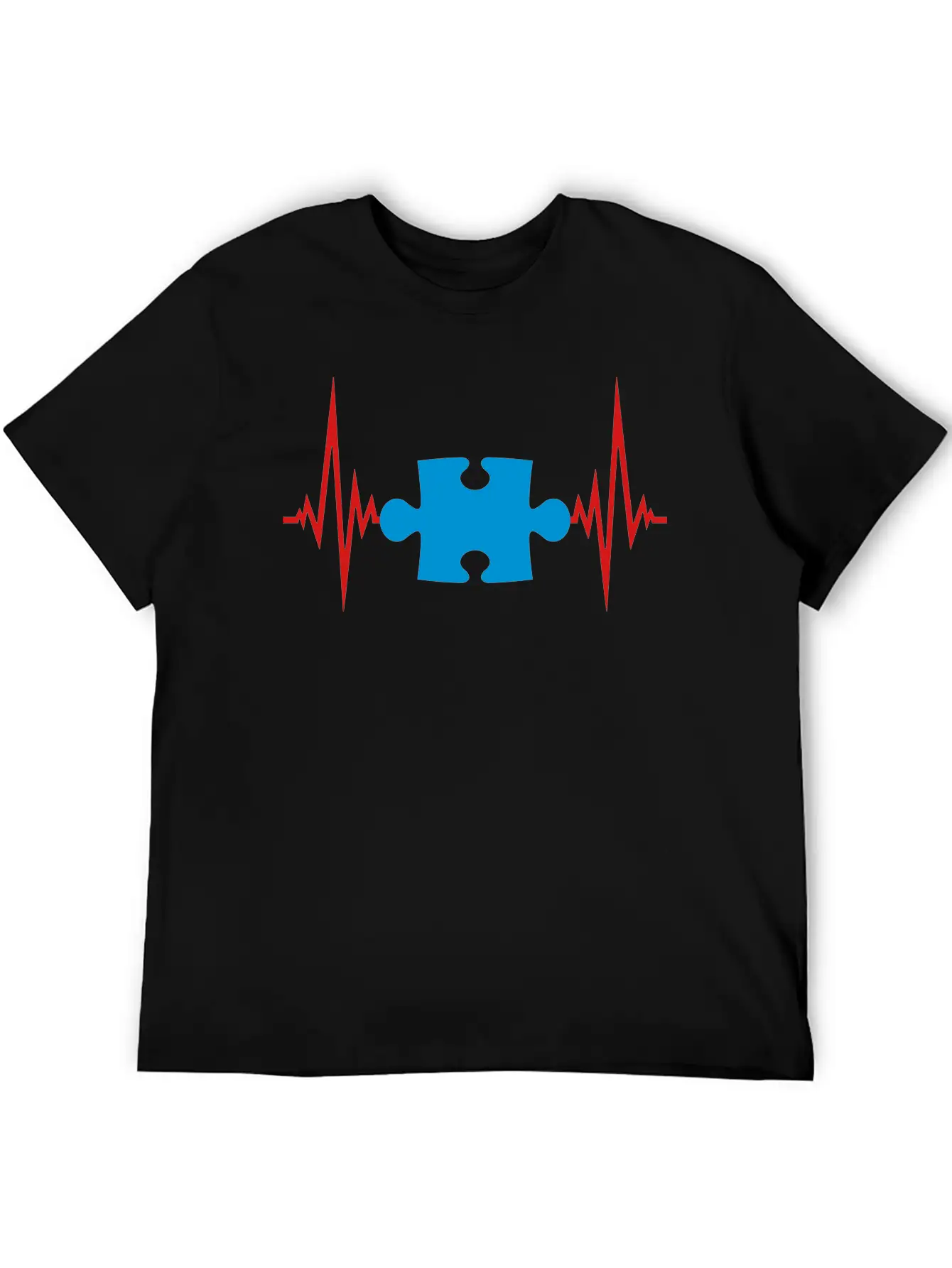 Puzzle Heartbeat Pulse Frequency Part Puzzle Puzzl Casual Graphic T-Shirt – Simple And Comfortable Daily Wear