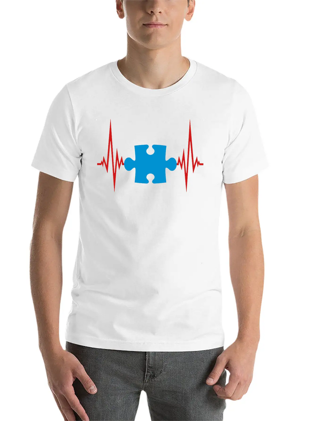Puzzle Heartbeat Pulse Frequency Part Puzzle Puzzl Casual Graphic T-Shirt – Simple And Comfortable Daily Wear