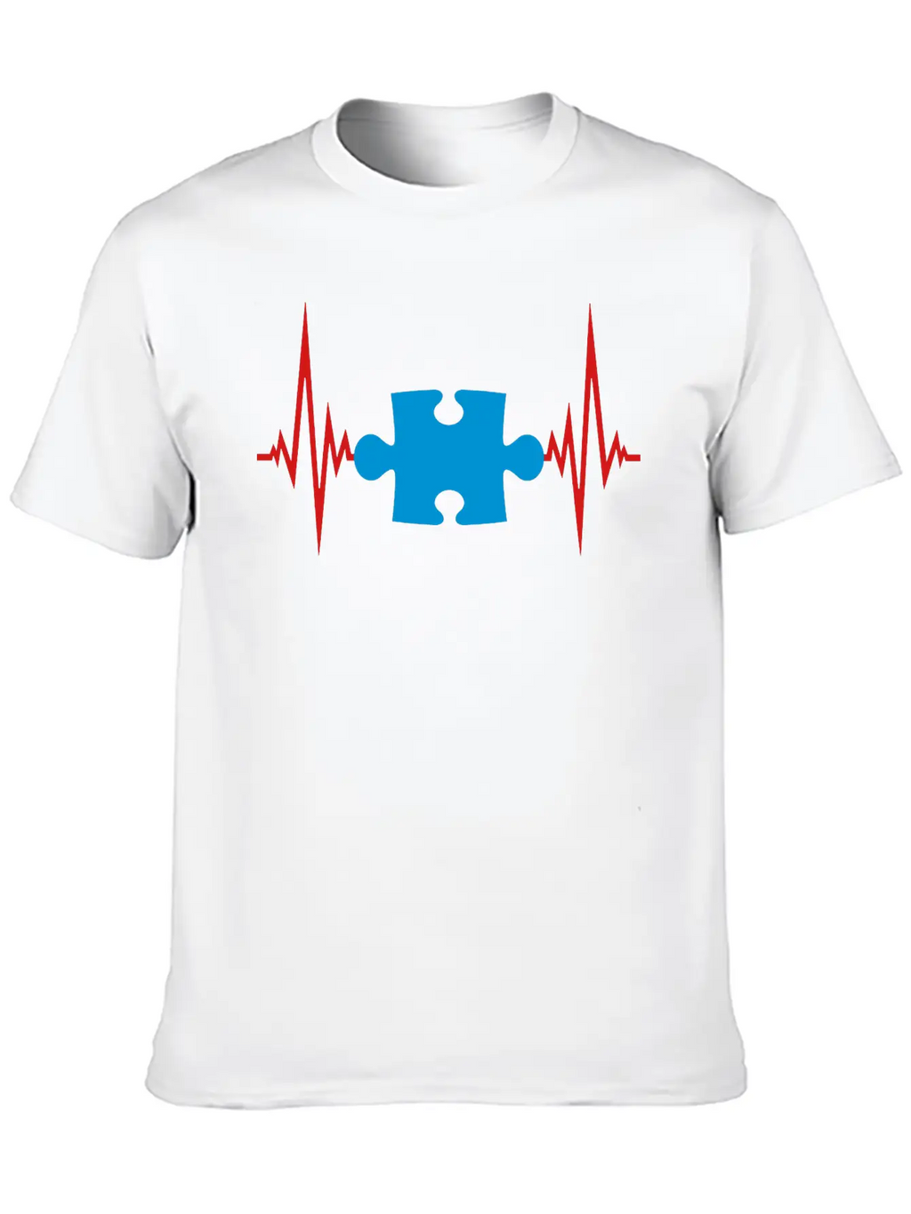 Puzzle Heartbeat Pulse Frequency Part Puzzle Puzzl Casual Graphic T-Shirt – Simple And Comfortable Daily Wear