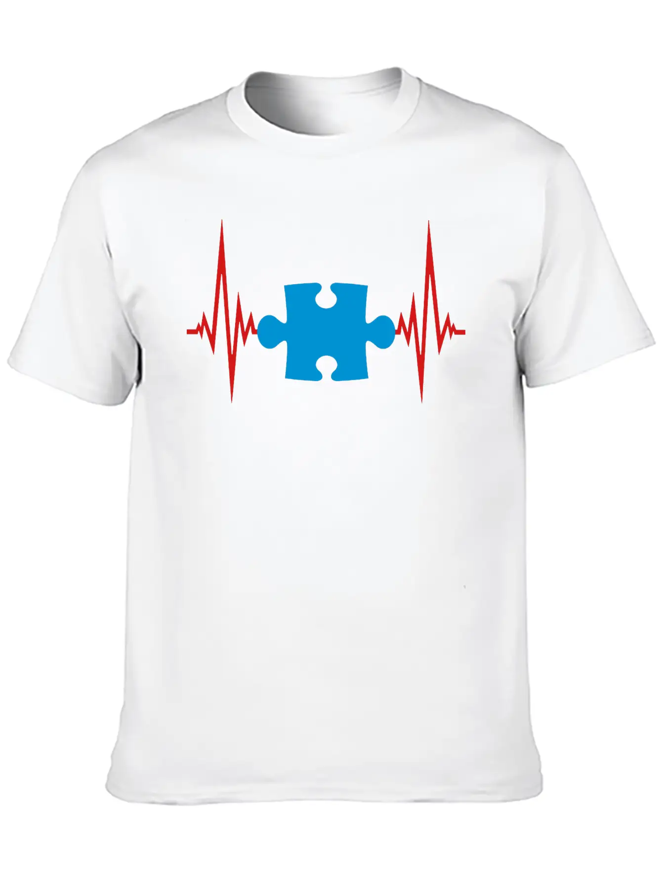 Puzzle Heartbeat Pulse Frequency Part Puzzle Puzzl Casual Graphic T-Shirt – Simple And Comfortable Daily Wear