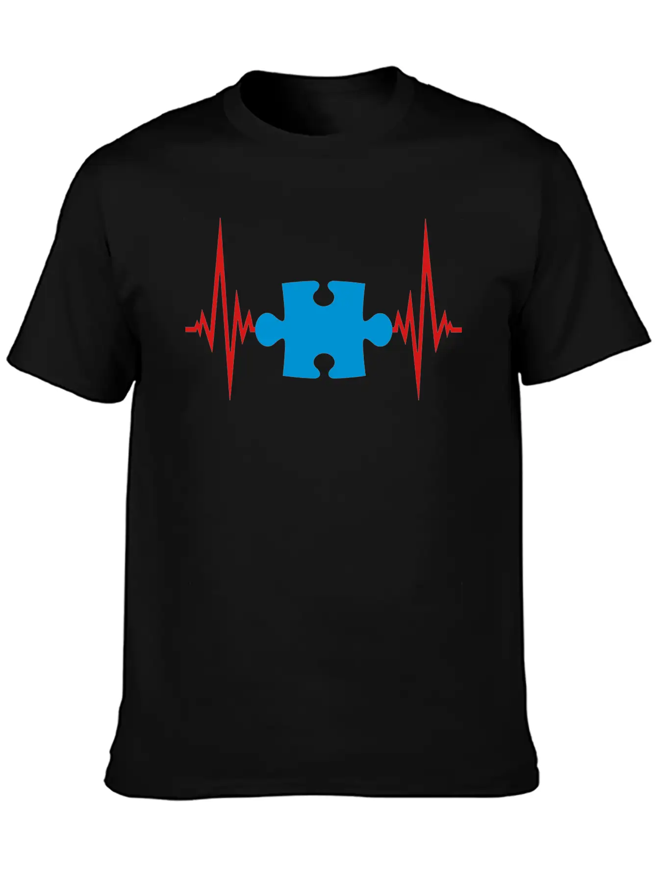 Puzzle Heartbeat Pulse Frequency Part Puzzle Puzzl Casual Graphic T-Shirt – Simple And Comfortable Daily Wear