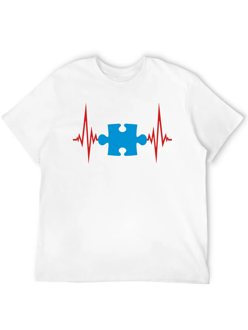 Puzzle Heartbeat Pulse Frequency Part Puzzle Puzzl Casual Graphic T-Shirt – Simple And Comfortable Daily Wear