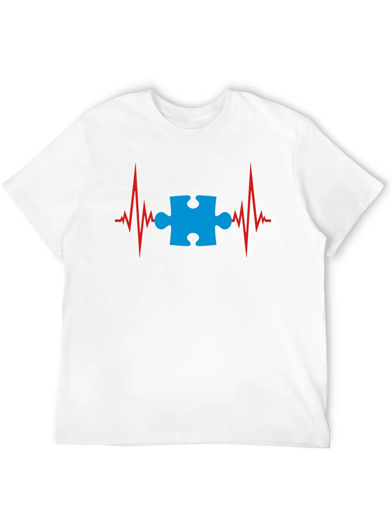 Puzzle Heartbeat Pulse Frequency Part Puzzle Puzzl Casual Graphic T-Shirt – Simple And Comfortable Daily Wear