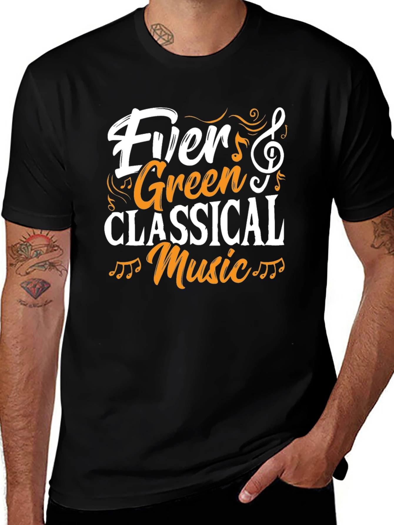 Ever Green Classical Music Graphic Tee Shirt
