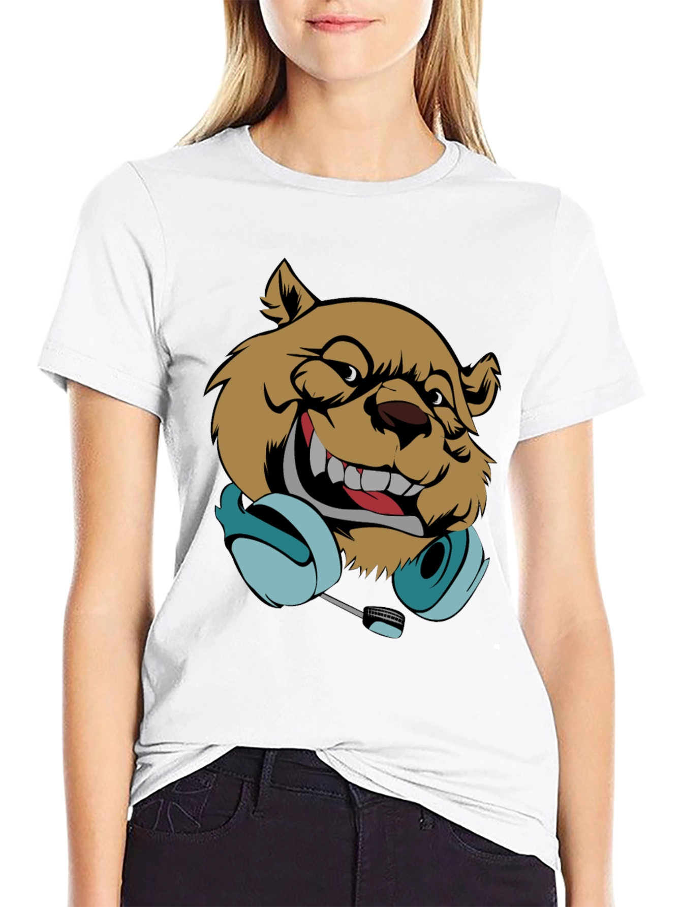DJ Bear Graphic T-Shirt - Cool Music Lover Tee