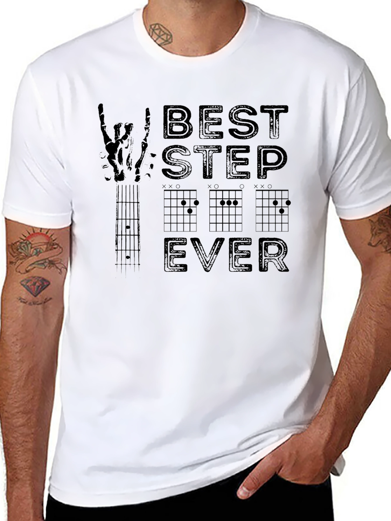 Best Stepdad Ever Guitar Chord T-Shirt