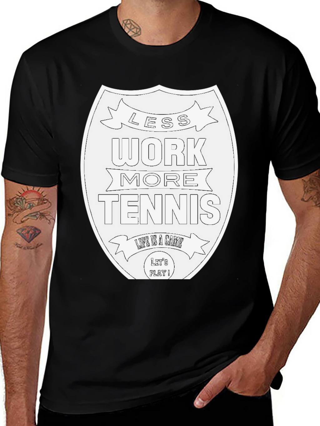 Less Work More Tennis Graphic Tee