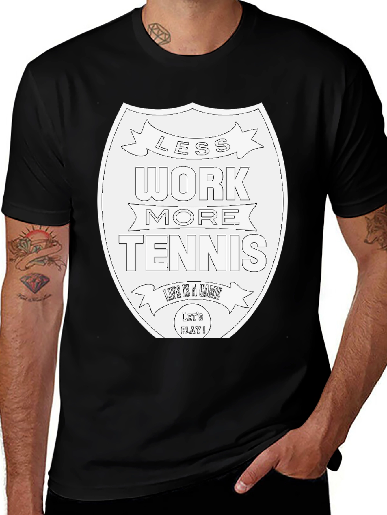 Less Work More Tennis Graphic Tee