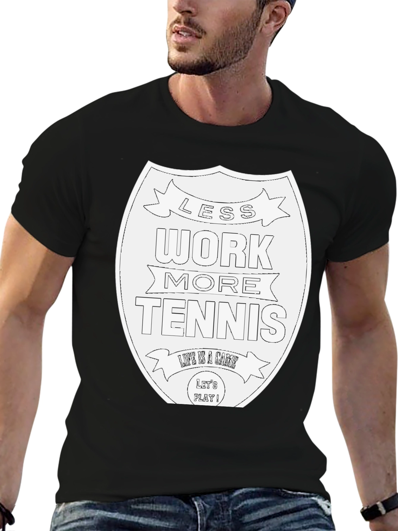 Less Work More Tennis Graphic Tee