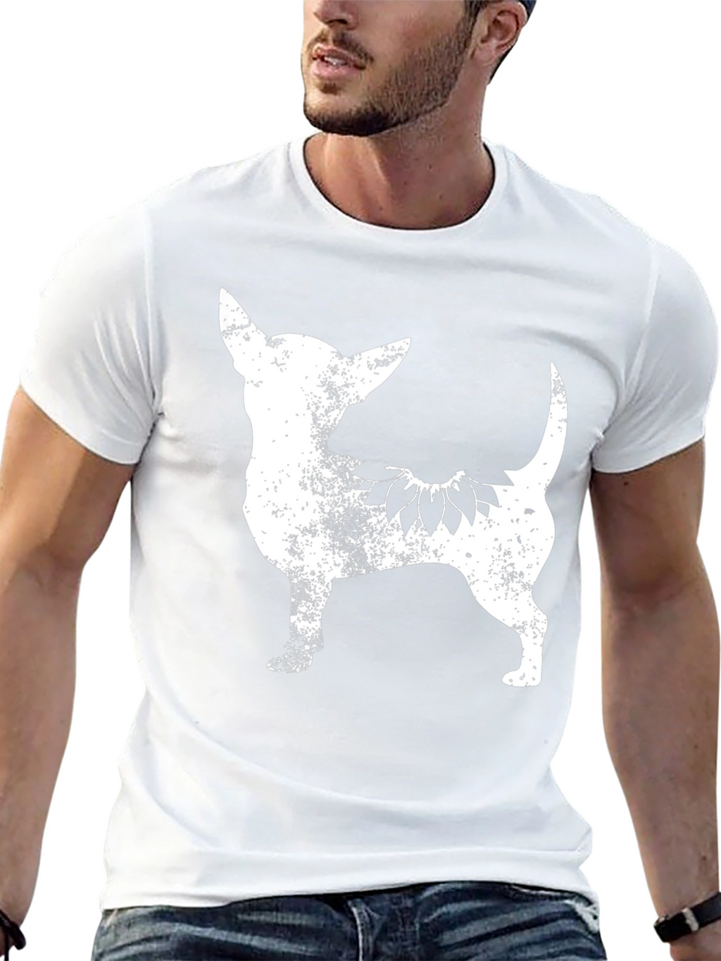 Chihuahua Sunflower Black Graphic Tee