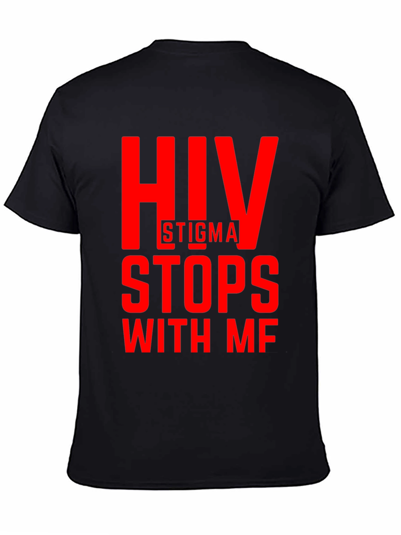 HIV Stigma Stops With Me Black Tee