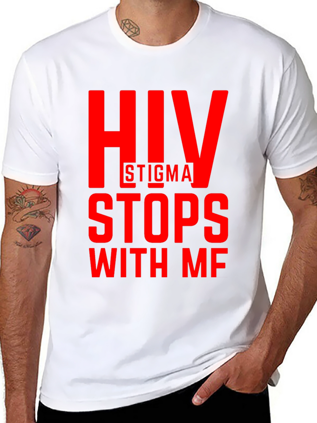 HIV Stigma Stops With Me Black Tee