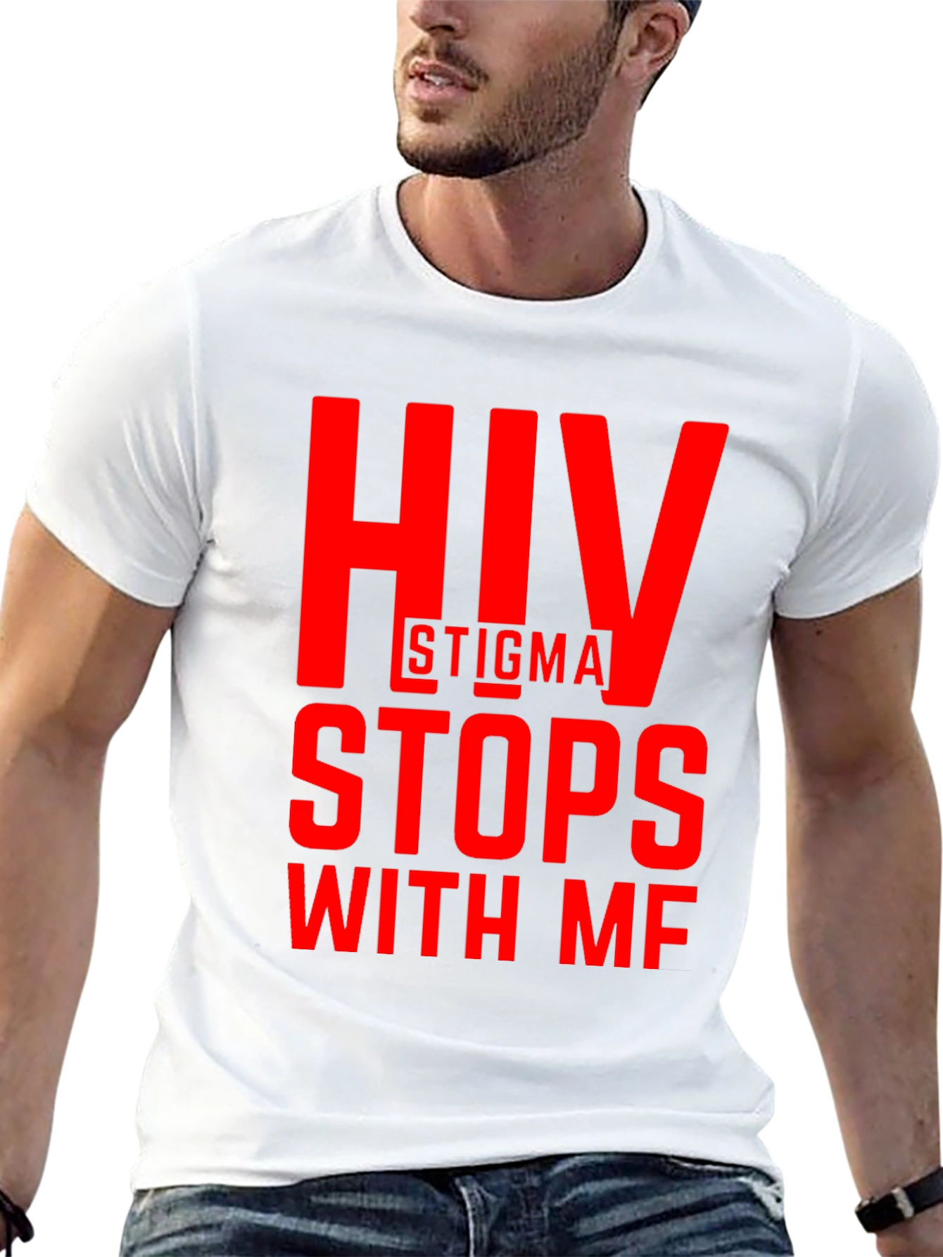 HIV Stigma Stops With Me Black Tee