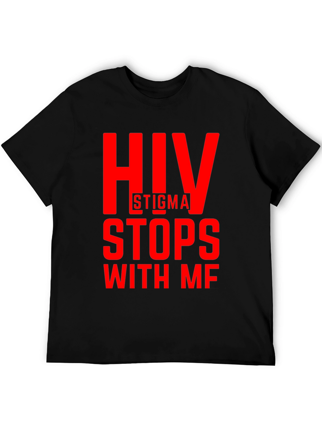 HIV Stigma Stops With Me Black Tee