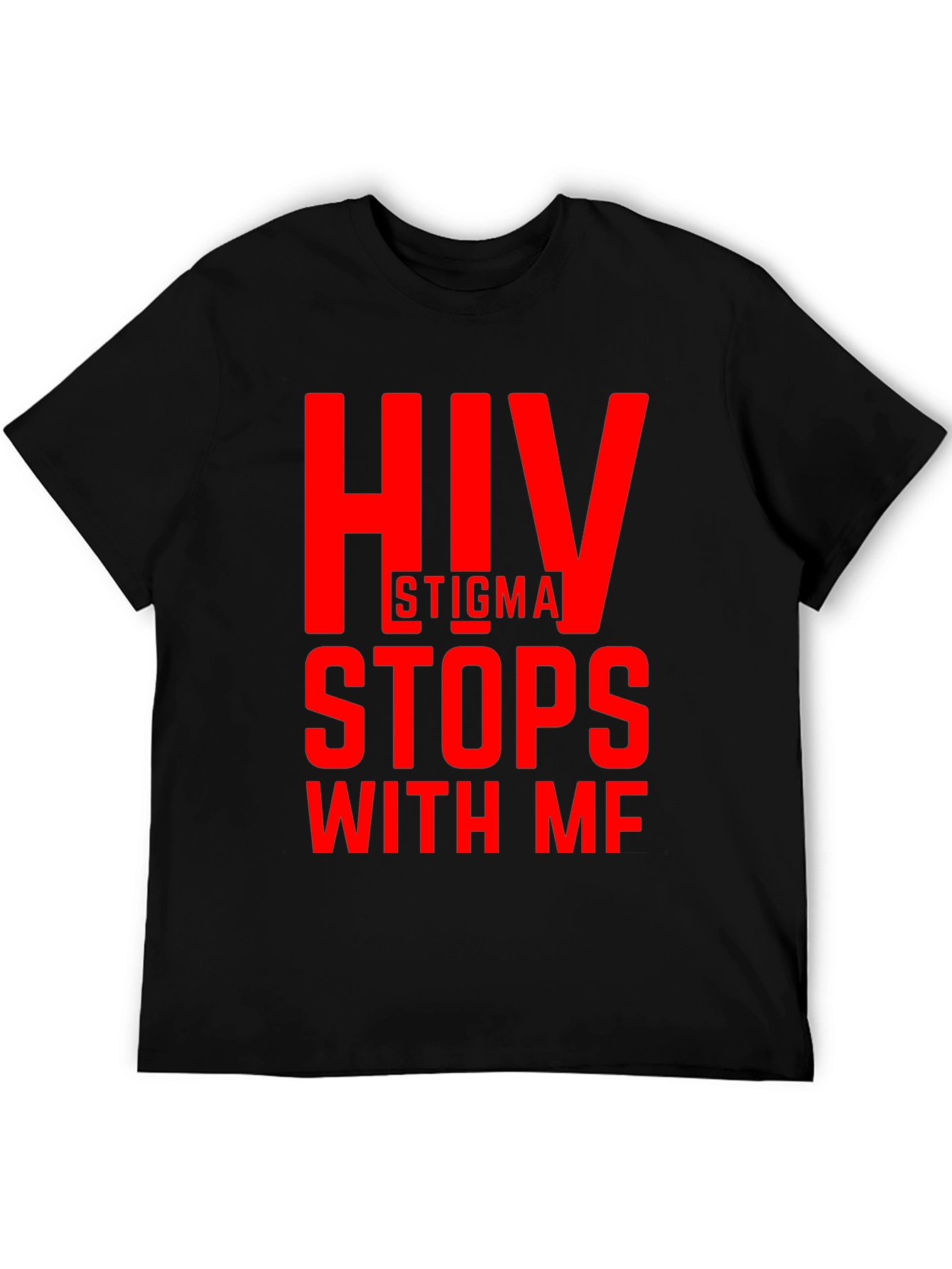 HIV Stigma Stops With Me Black Tee