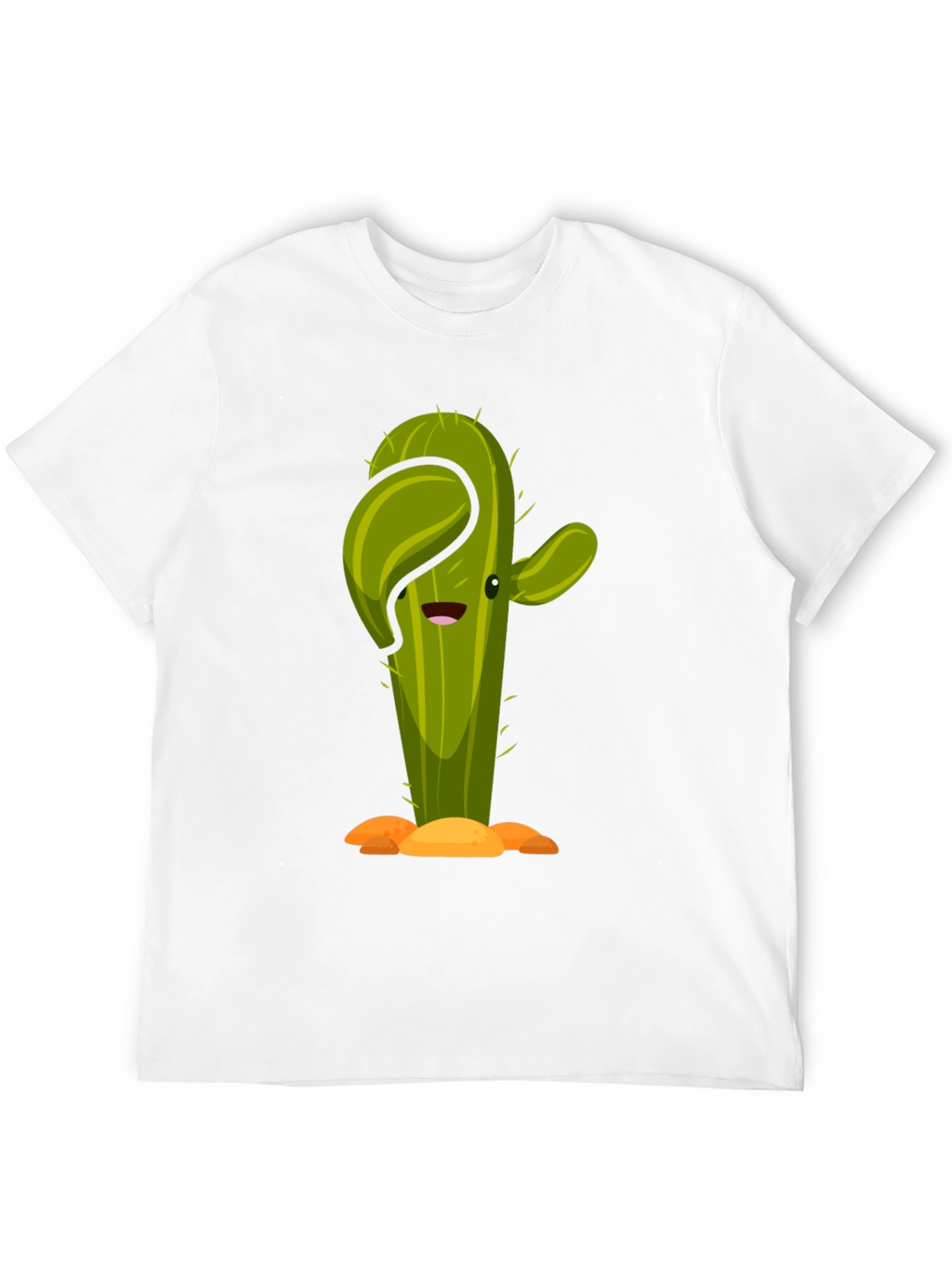 Cactus Cartoon Graphic Black Tee