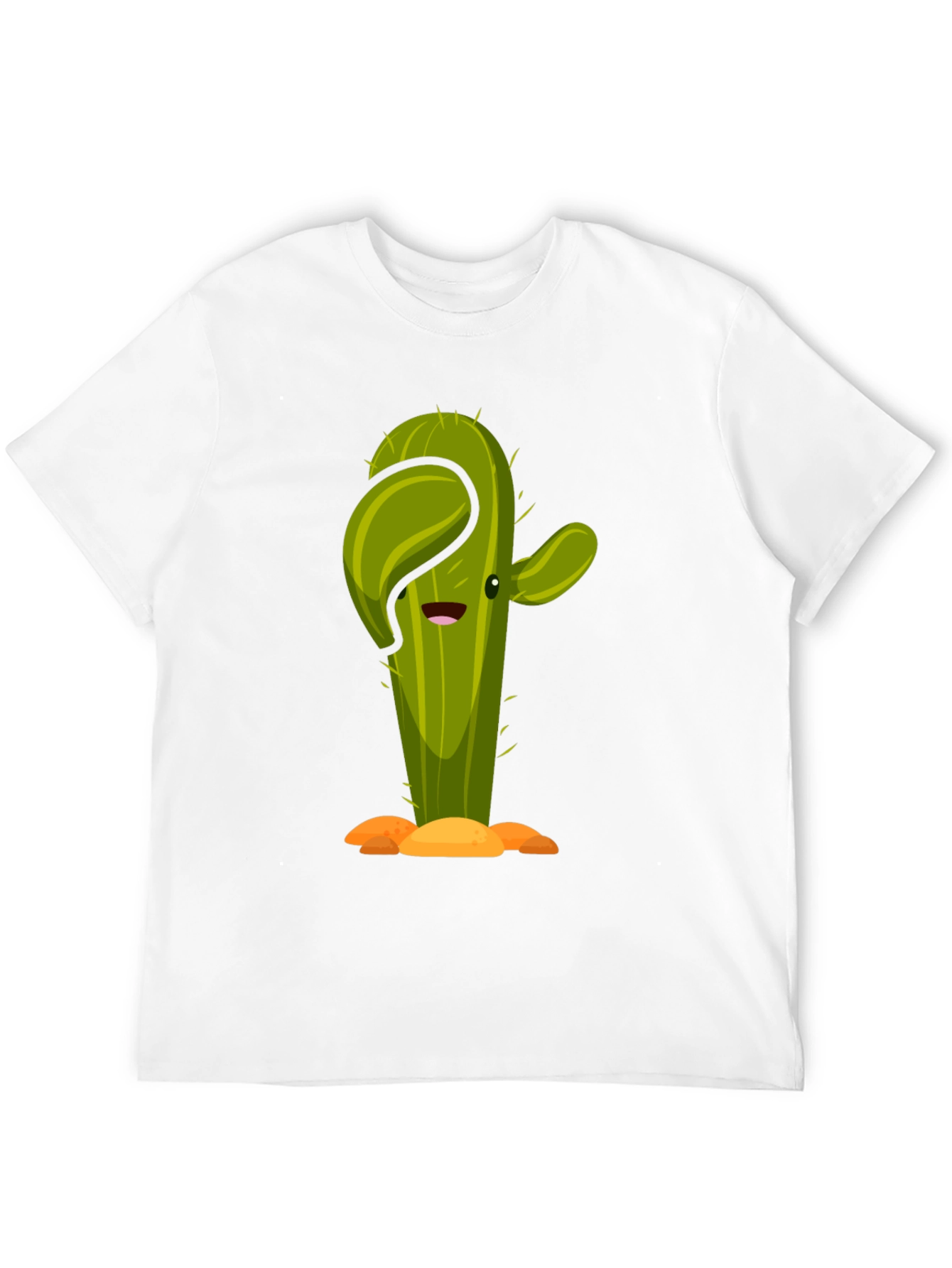 Cactus Cartoon Graphic Black Tee