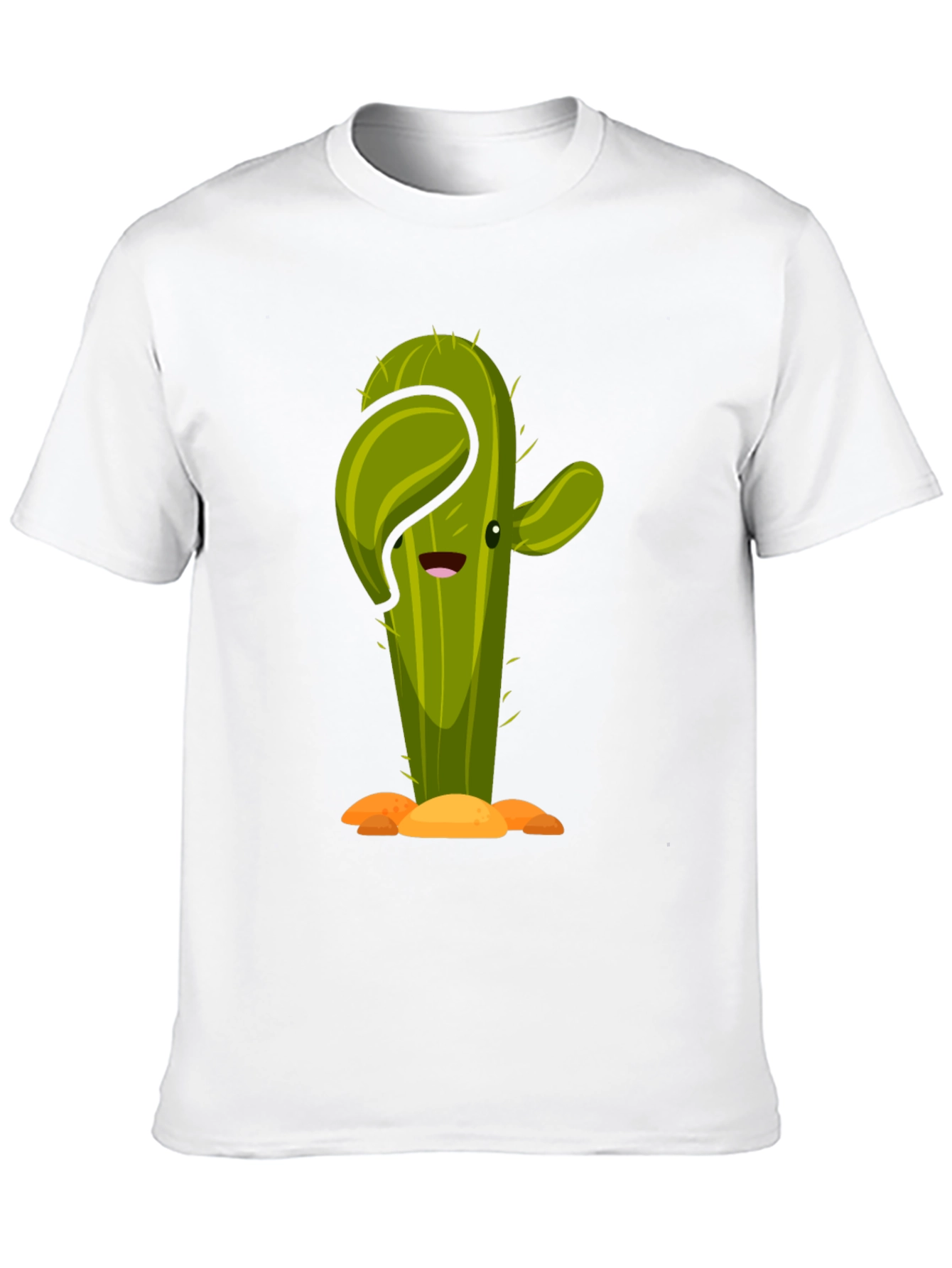 Cactus Cartoon Graphic Black Tee