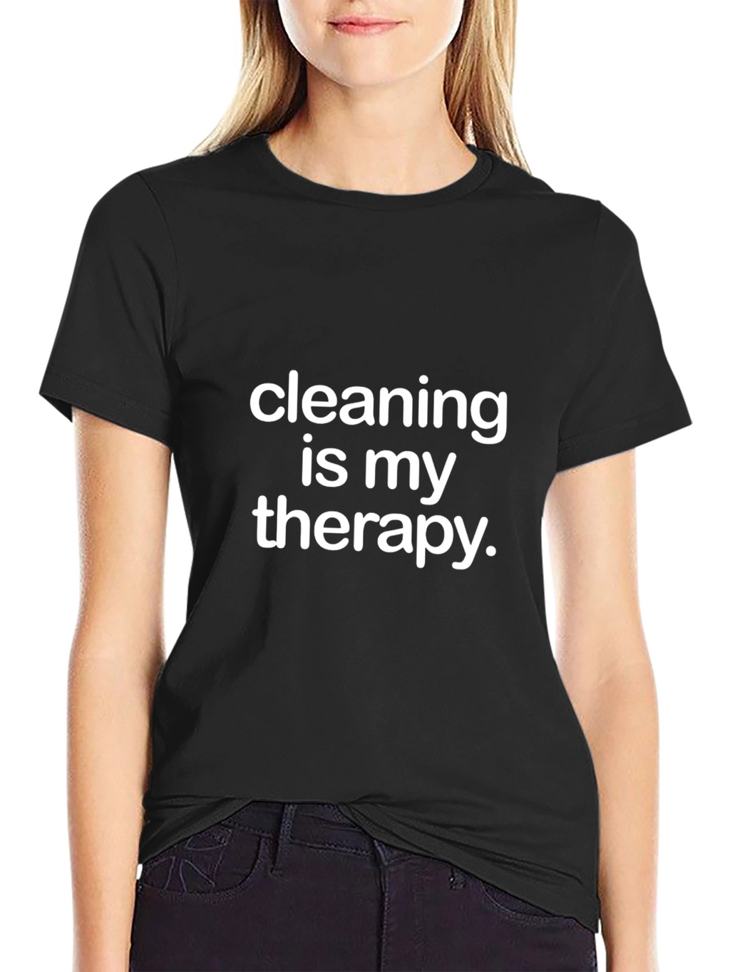 Cleaning is My Therapy T-Shirt - Black Tee