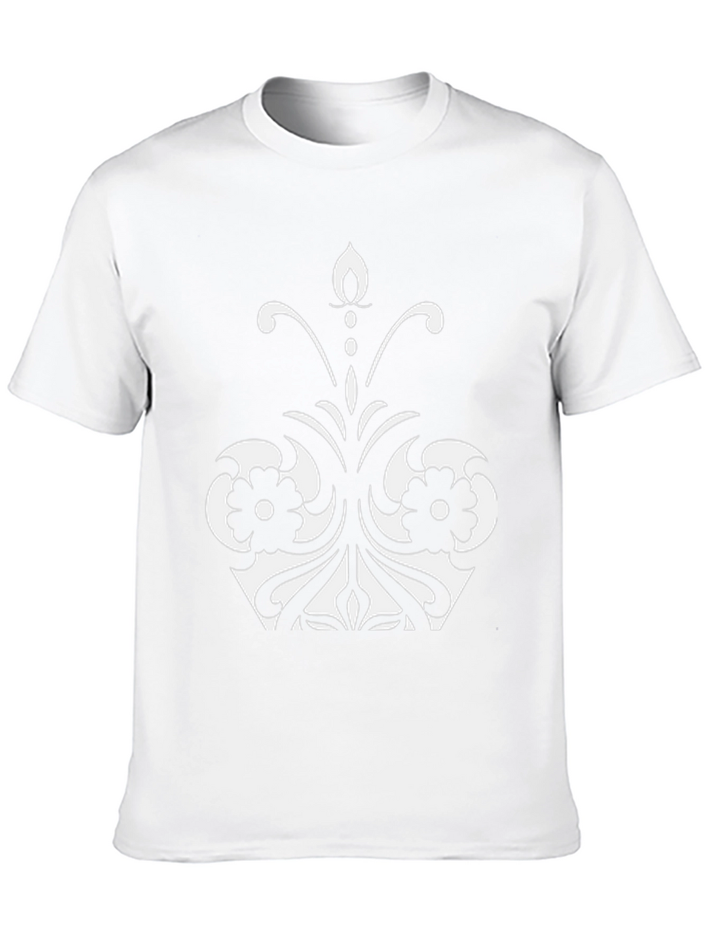 Elegant Floral Design Black T-Shirt