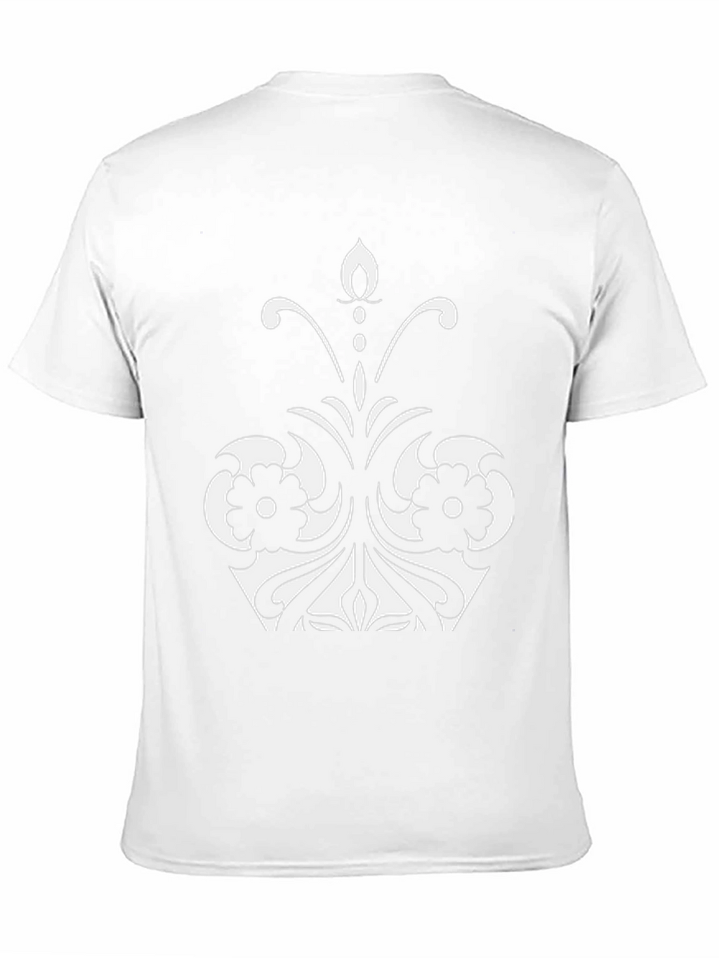 Elegant Floral Design Black T-Shirt