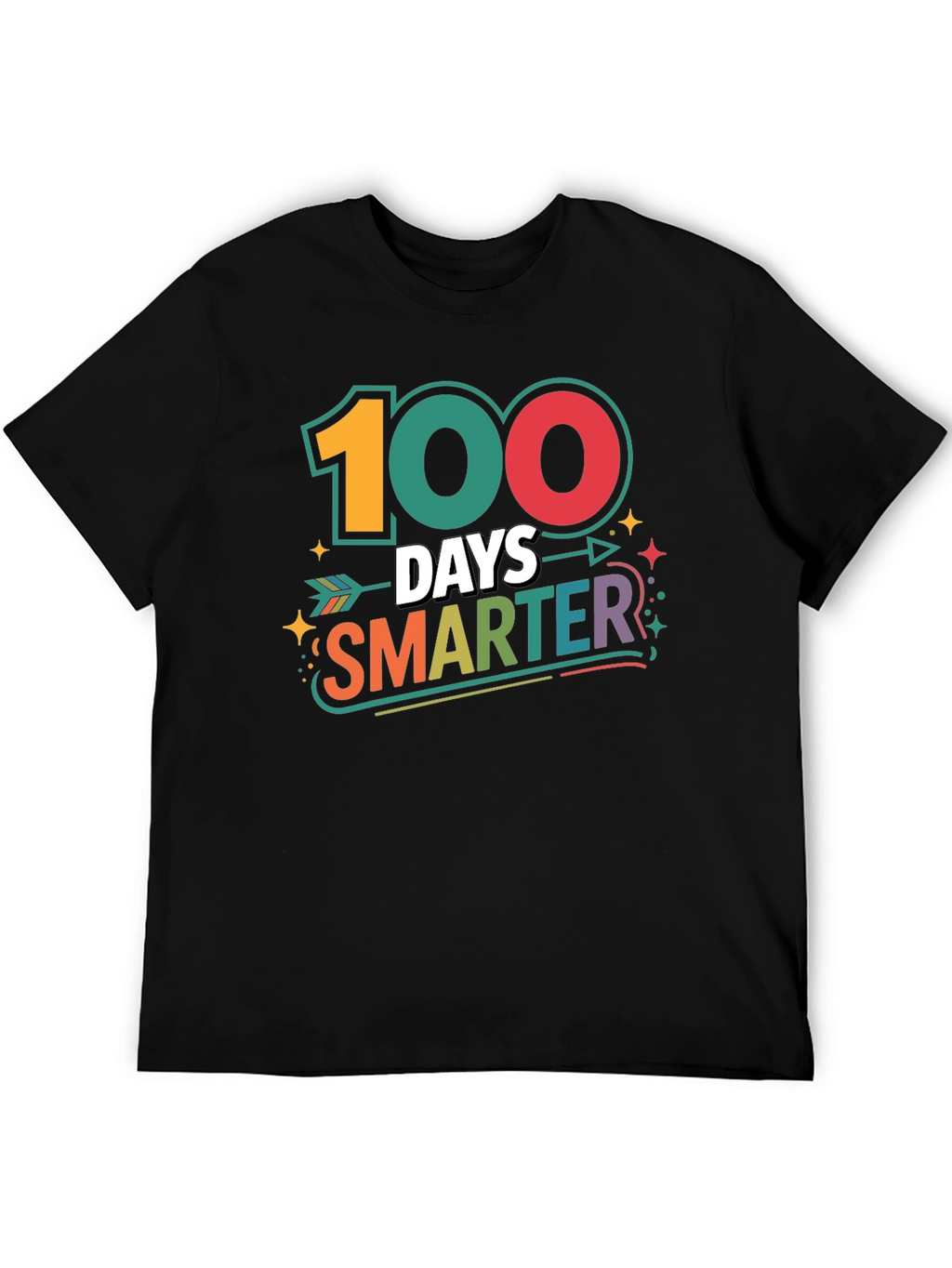 100 Days Smarter Black T-Shirt