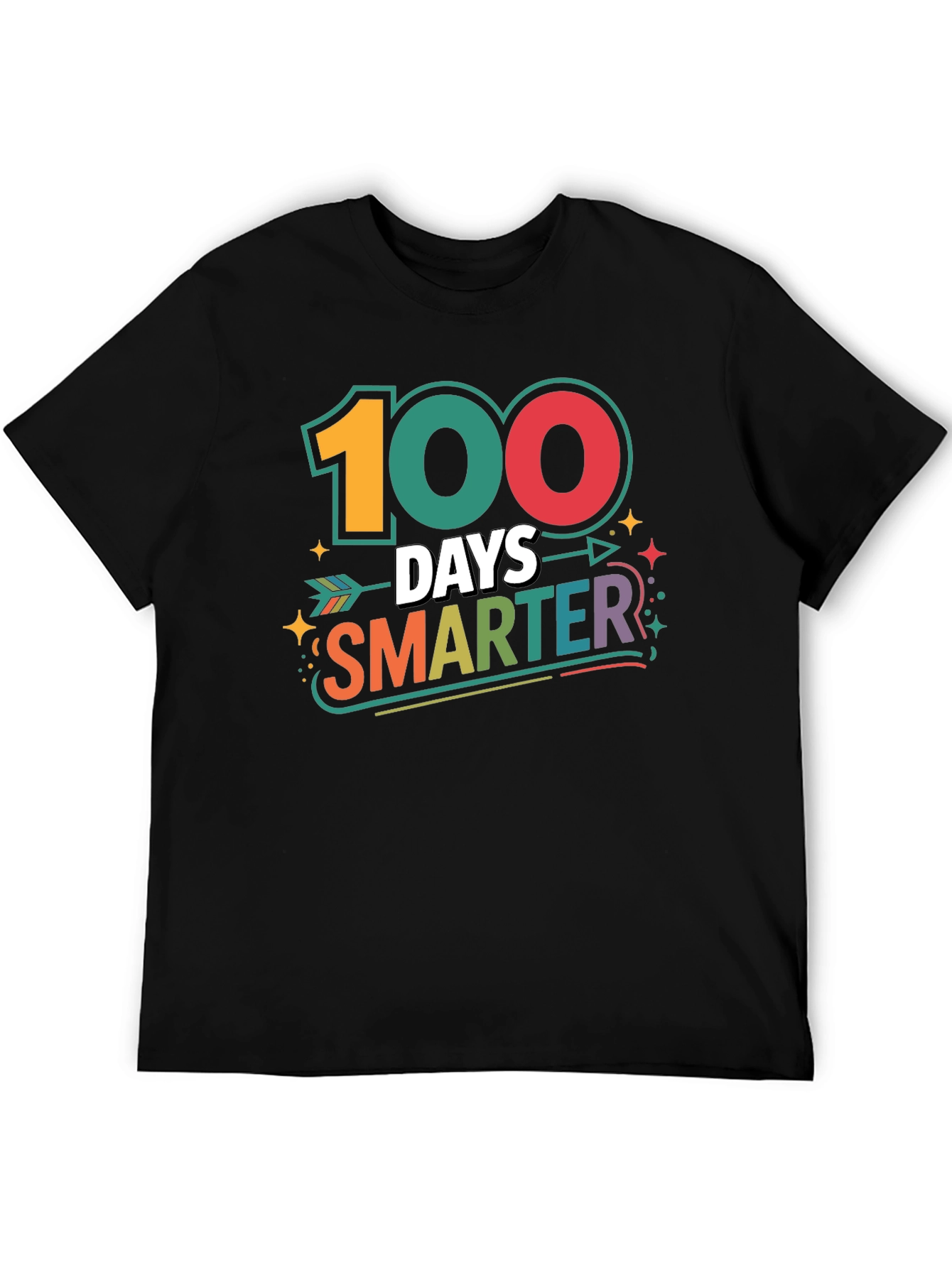 100 Days Smarter Black T-Shirt