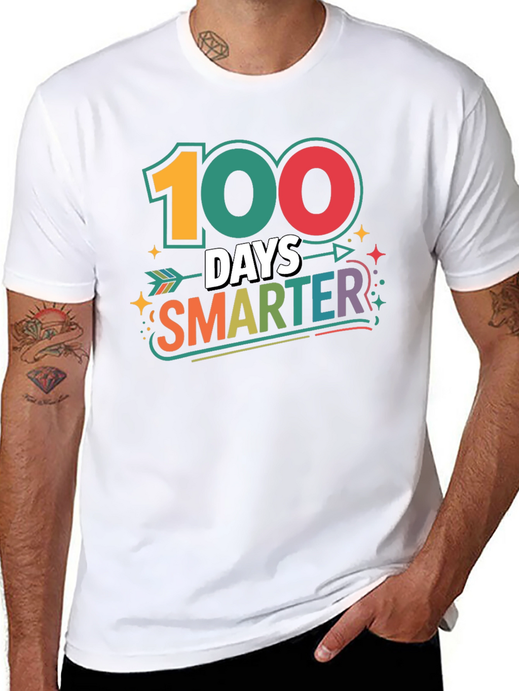100 Days Smarter Black T-Shirt