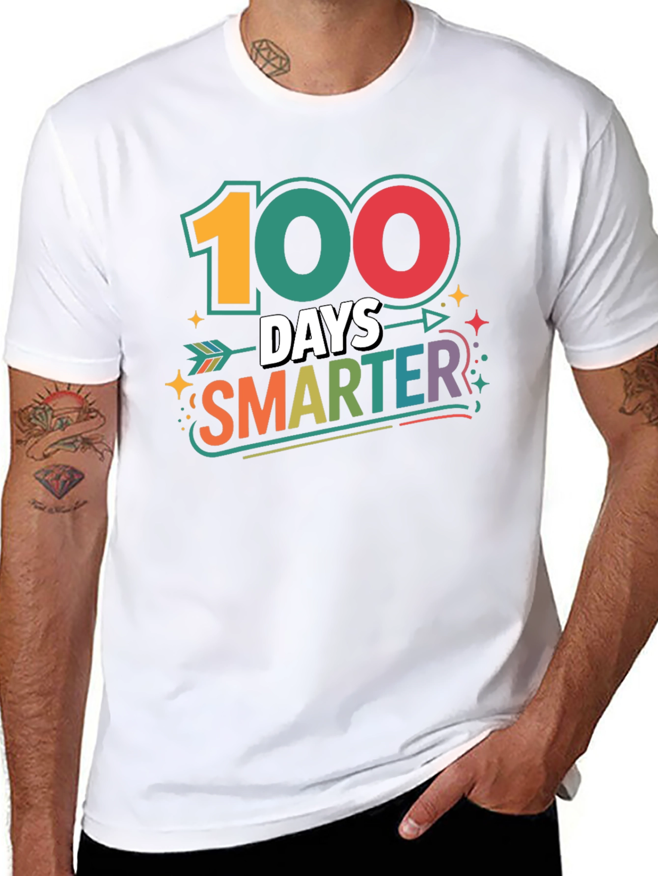 100 Days Smarter Black T-Shirt