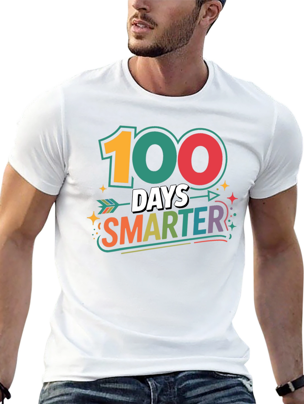 100 Days Smarter Black T-Shirt