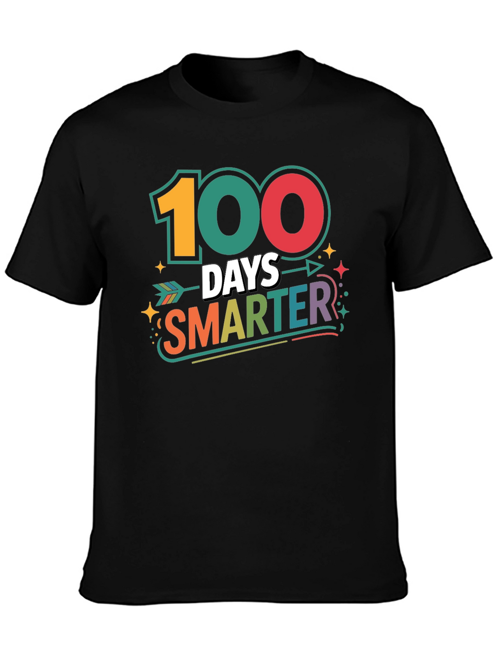 100 Days Smarter Black T-Shirt