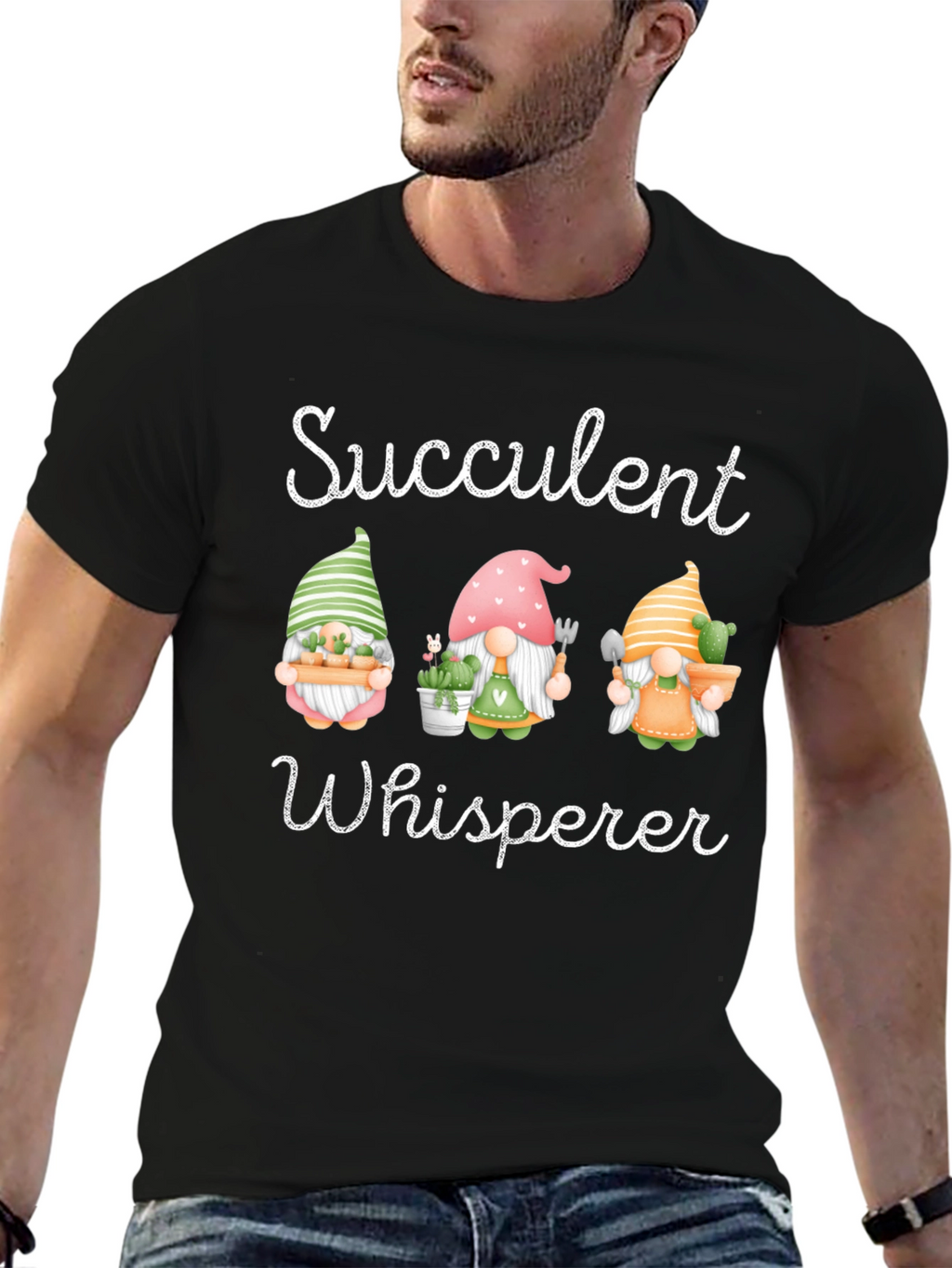 Succulent Whisperer T-Shirt Garden Gnome Tee