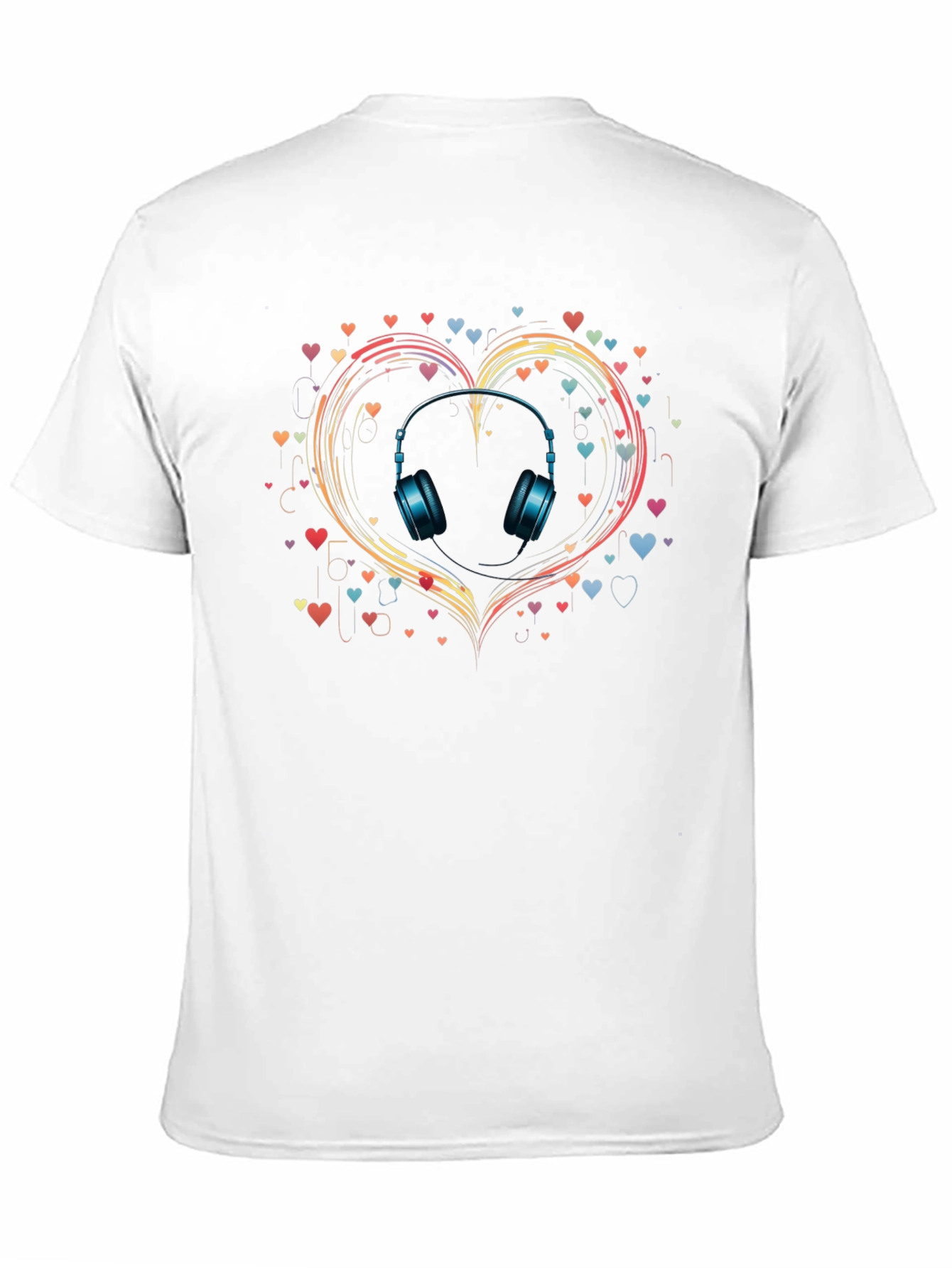 Music Lover T-Shirt: Headphones in Heart Design