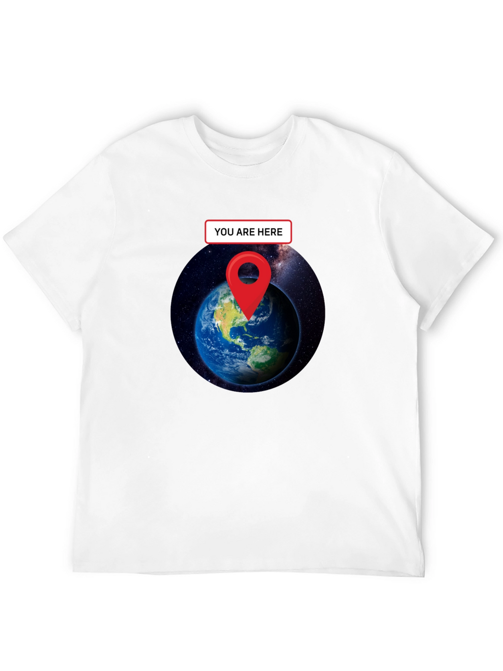 You Are Here Earth T-Shirt - Black Graphic Tee