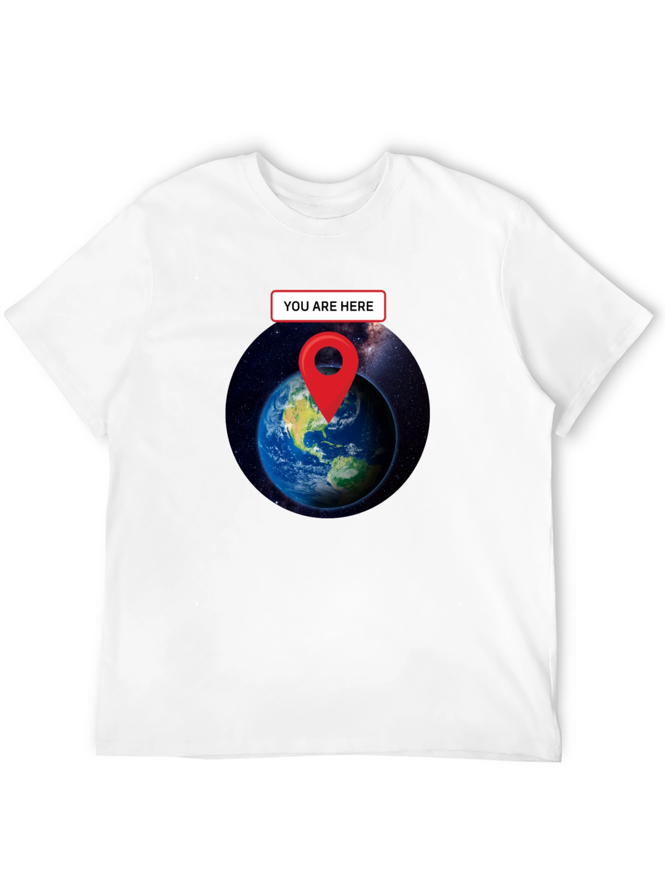 You Are Here Earth T-Shirt - Black Graphic Tee