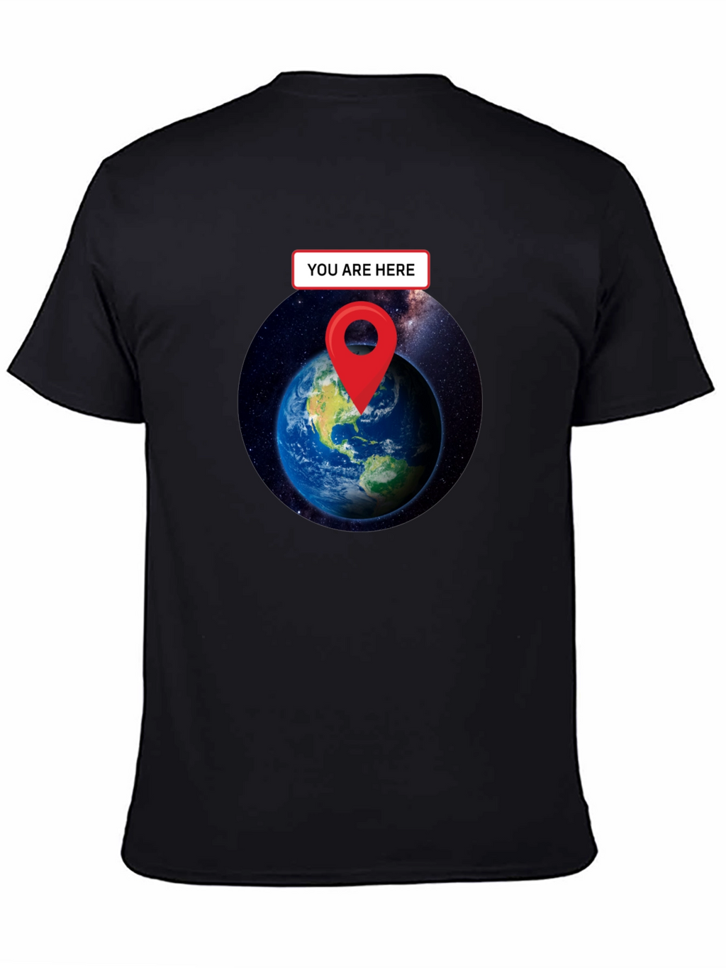 You Are Here Earth T-Shirt - Black Graphic Tee