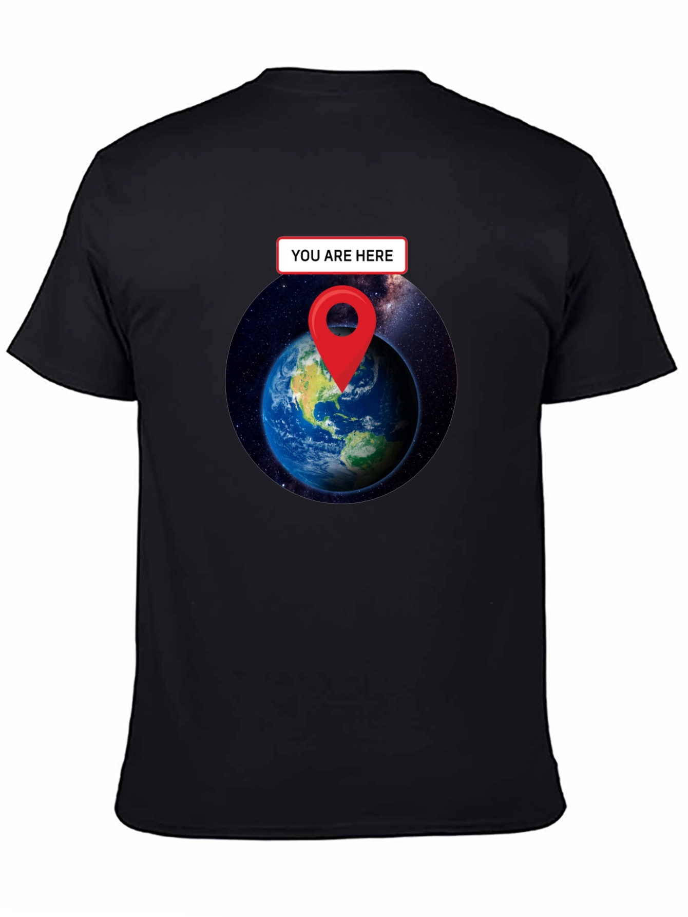 You Are Here Earth T-Shirt - Black Graphic Tee