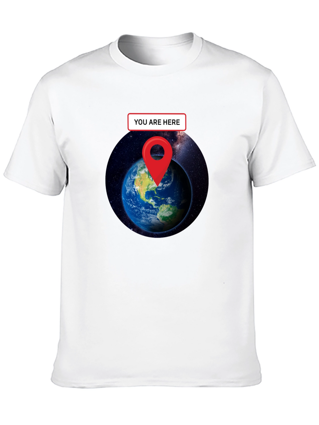 You Are Here Earth T-Shirt - Black Graphic Tee