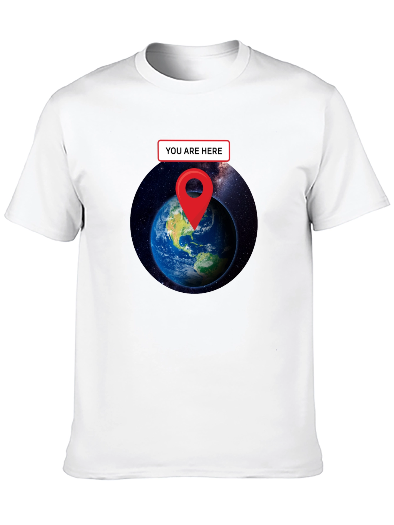 You Are Here Earth T-Shirt - Black Graphic Tee