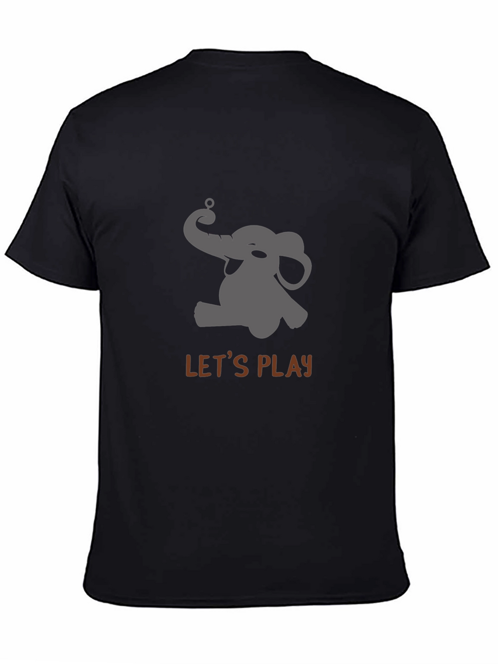 Playful Elephant Graphic Tee - Black Cotton Comfort