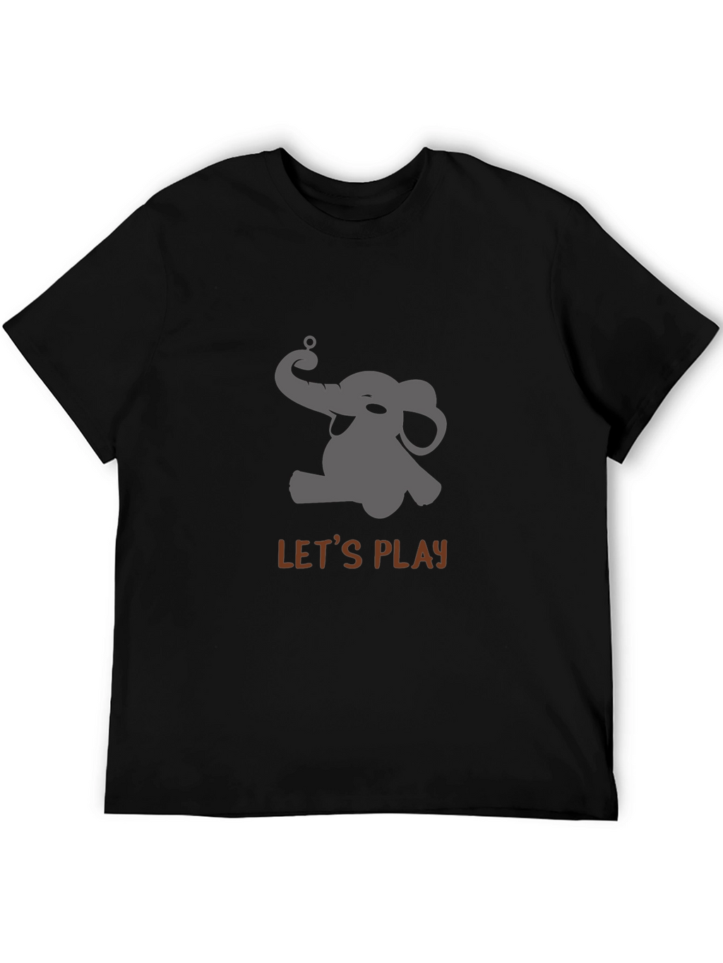 Playful Elephant Graphic Tee - Black Cotton Comfort