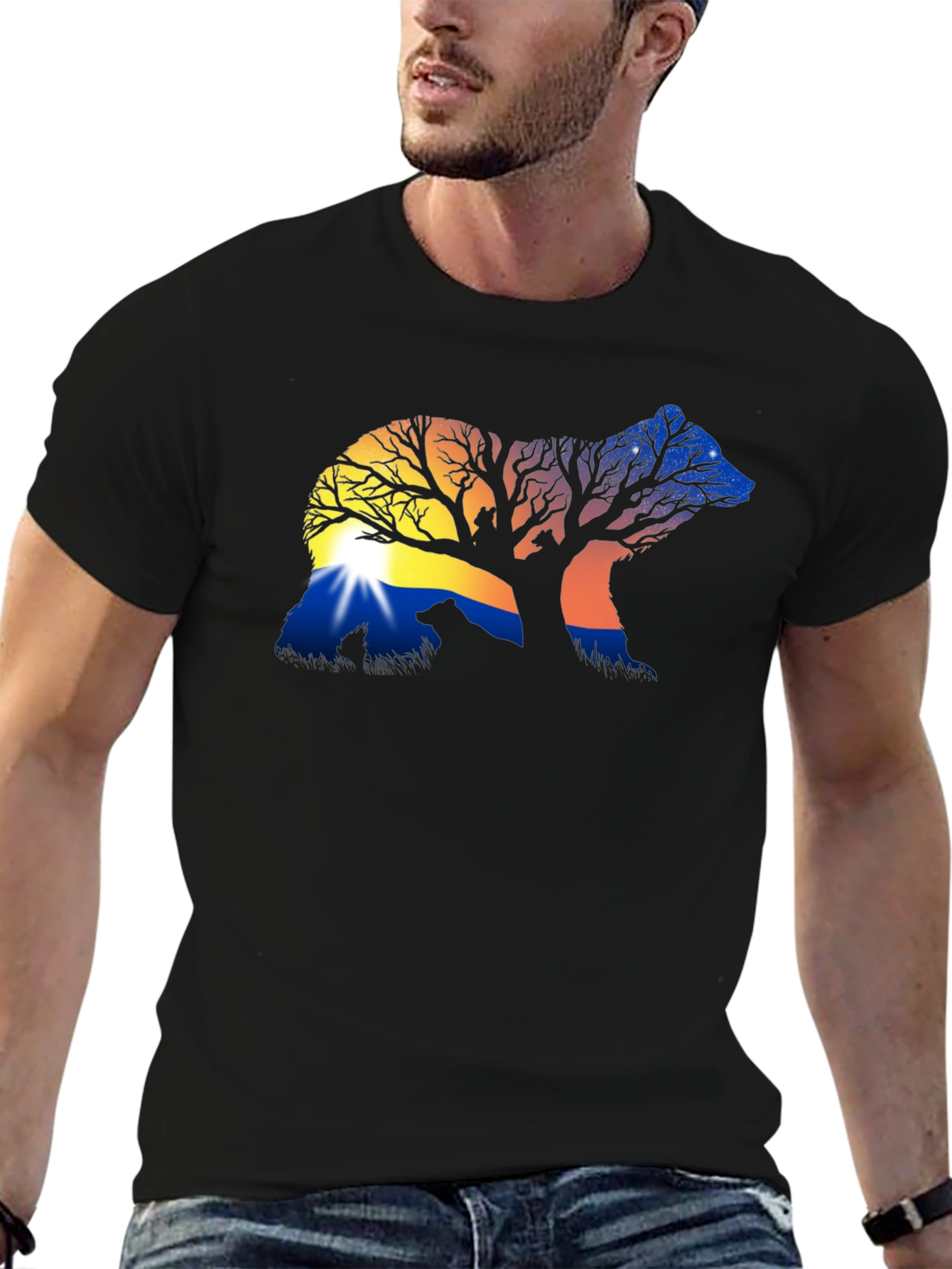 Nature Bear Silhouette Graphic Tee