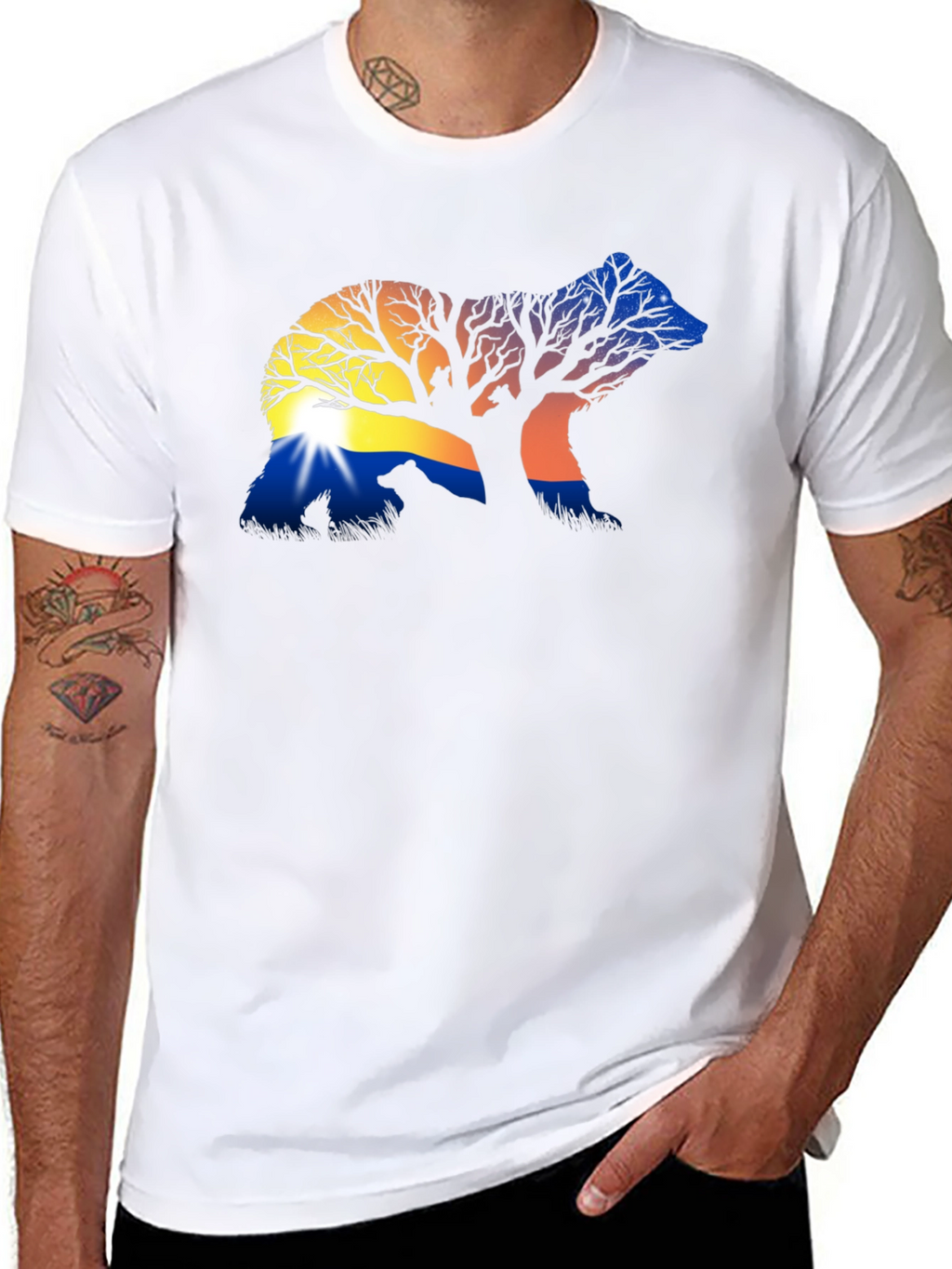 Nature Bear Silhouette Graphic Tee