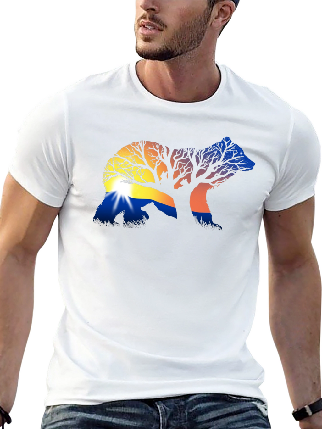 Nature Bear Silhouette Graphic Tee