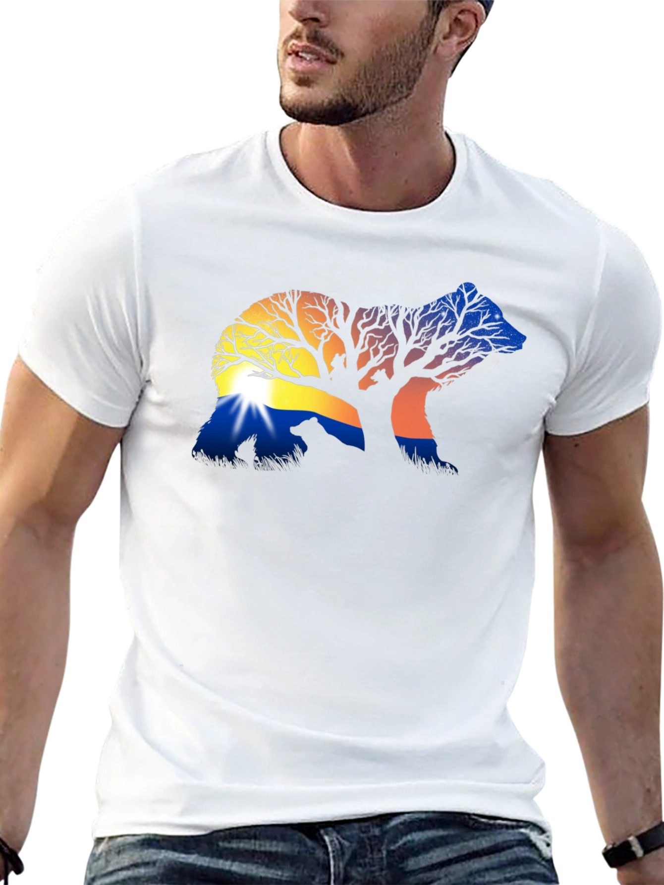 Nature Bear Silhouette Graphic Tee
