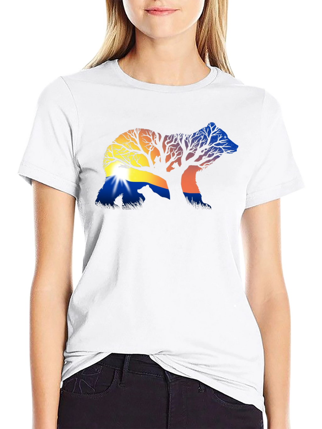 Nature Bear Silhouette Graphic Tee