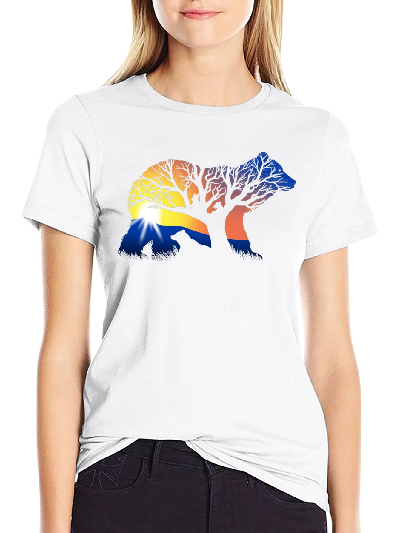 Nature Bear Silhouette Graphic Tee